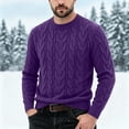 thumbnail image 1 of LYSMORA Men's Crew Neck Cable Knit Sweater Long Sleeve Pullover Top for Daily Commute Outdoor Walk Fall Winter Casual Outing, 1 of 6
