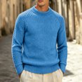 thumbnail image 1 of LYSMORA Men's Crew Neck Raglan Ribbed Knit Sweater Long Sleeve Pullover Top for Daily Commute City Stroll Fall Winter Casual Outing, 1 of 5