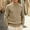 thumbnail image 1 of LYSMORA Men's Crew Neck Raglan Ribbed Knit Sweater Long Sleeve Pullover Top for Daily Commute City Stroll Fall Winter Casual Outing, 1 of 5