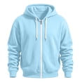 thumbnail image 1 of LYSMORA Men's Full Zip Hooded Sweatshirt, Solid Color Long Sleeve Loose Fit Zip Up Hoodie Jacket With Side Hand Pockets, 1 of 5