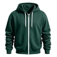 thumbnail image 1 of LYSMORA Men's Full Zip Hooded Sweatshirt, Solid Color Long Sleeve Loose Fit Zip Up Hoodie Jacket With Side Hand Pockets, 1 of 5
