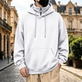 thumbnail image 1 of LYSMORA Men's Half Zip Pullover Hoodie, Rivet Decor Front Pocket Long Sleeve Loose Casual Athletic Solid Sweatshirt, 1 of 7