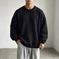 thumbnail image 1 of LYSMORA Men's Oversized Crew Neck Pullover Sweatshirt, Long Sleeve Loose Fit Casual Daily Street Athletic Tops, 1 of 7