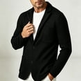 thumbnail image 1 of LYSMORA Men's Waffle Knit Blazer Notched Lapel Button Front Long Sleeve Knit Sport Coat for Office and Social Gatherings, 1 of 5