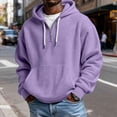 thumbnail image 1 of LYSMORA Men's Waffle Knit Quarter Zip Hoodie, Contrast Drawstring Oversized Long Sleeve Casual Pullover Sweatshirt With Front Kangaroo Pocket, 1 of 5