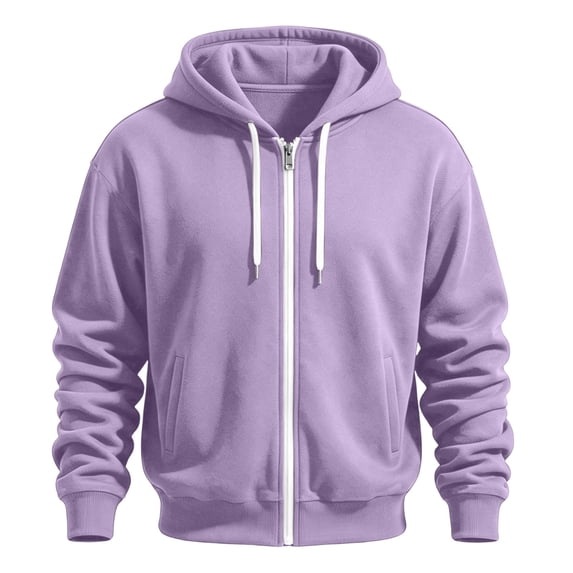 LYSMORA Men's Zipper Full Zip Hoodie Jacket, Long Sleeve Loose Casual Athletic Zip Up Sweatshirt With Side Pockets