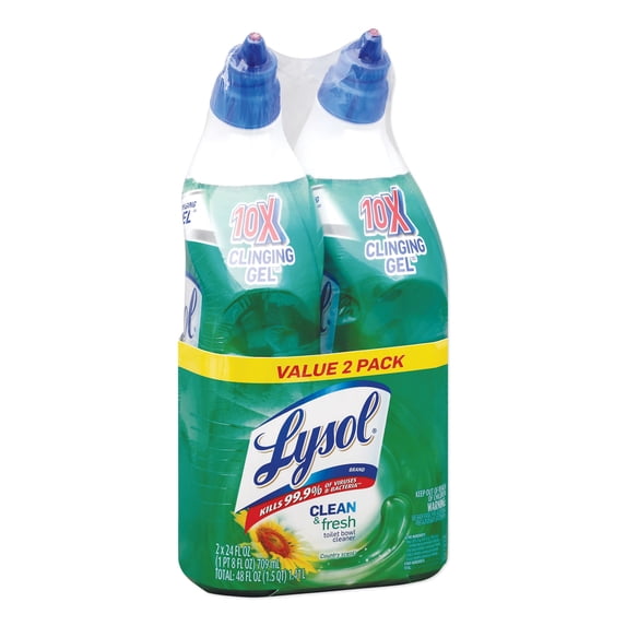 LYSOL Brand Clean & Fresh Toilet Bowl Cleaner Cling Gel Country Scent 24oz 98015