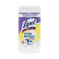 thumbnail image 1 of New LYSOL Brand Dual Action Disinfecting Wipes, 1-Ply, 7 x 7.5, Citrus, White/Purple, 75/Canister, 6 Canisters/Carton, 1 of 3
