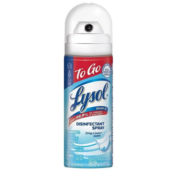 Lysol Crisp Linen Disinfectant Spray To Go 1.5 oz - 6 Pack