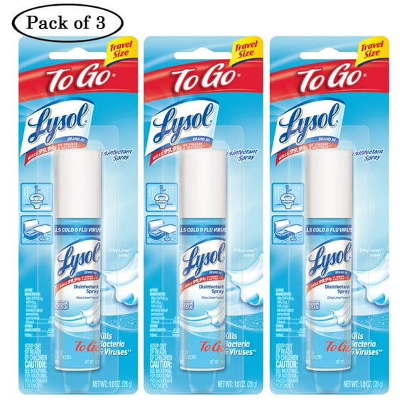 LYSOL Disinfectant Spray - To Go - Crisp Linen (Pack of 3)