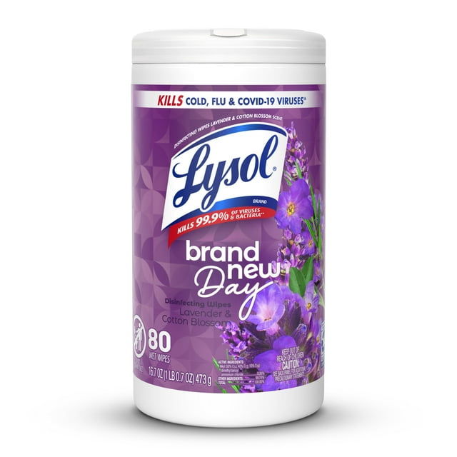 Lysol® Multi-Surface Disinfectant Antibacterial Cleaning Wipes, Lavender & Cotton Blossom, 80 Count