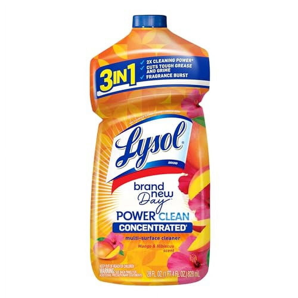 LYSOL Power Clean Multi-Surface Cleaner, 2x Concentrated Pour, Mango & Hibiscus, 28 Fl Oz