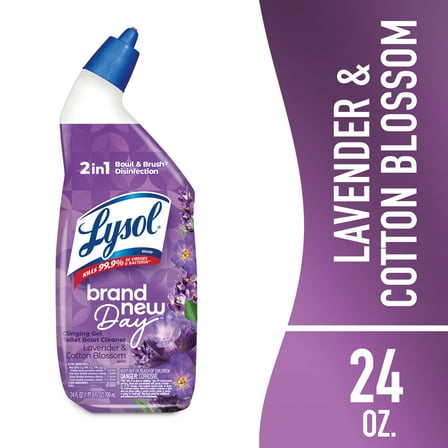 Lysol Toilet Bowl Cleaning and Disinfecting Cleaner Gels, Lavender & Cotton Blossom Scent, 24 oz