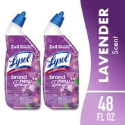Lysol Toilet Bowl Cleaner Clinging Gel, Disinfecting Bathroom Cleaner and Toilet Bowl Stain Remover, Lavender & Cotton Blossom Scent, 24 fl oz 2 Pack
