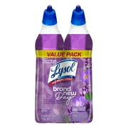Lysol Toilet Bowl Cleaner Gel, Brand New Day Bathroom Cleaner, 24 fl oz Pack of 2, Lavender & Cotton Blossom Scented Toilet Cleaner Liquid and Toilet Bowl Cleaners