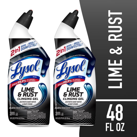 Lysol Toilet Bowl Cleaner Lime & Rust Remover 24 fl oz (2 pack)