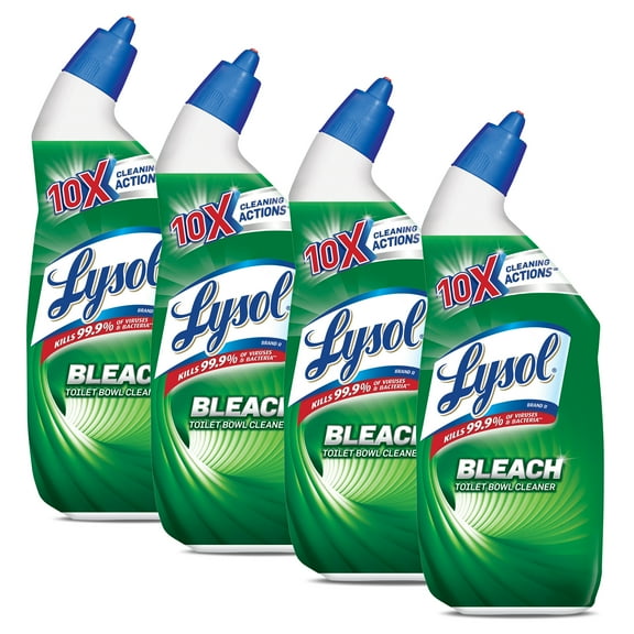 LYSOL Toilet Bowl Cleaner - with Bleach, 24 Oz (Pack of 4)
