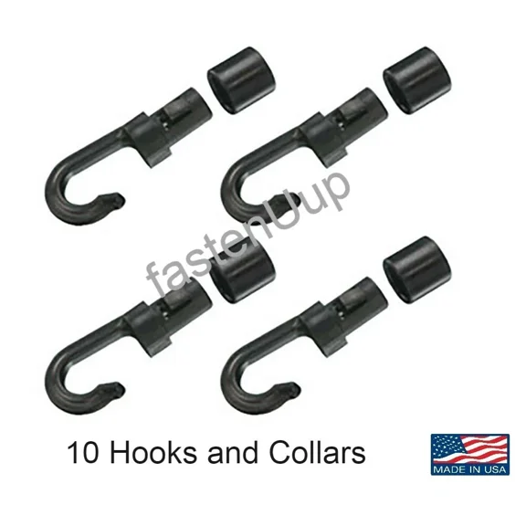 LYSSA -10 Pcs Bungee Shock Cord Hook For 1/4 Inch And 3/16 Inch Rope Terminal Ends T...