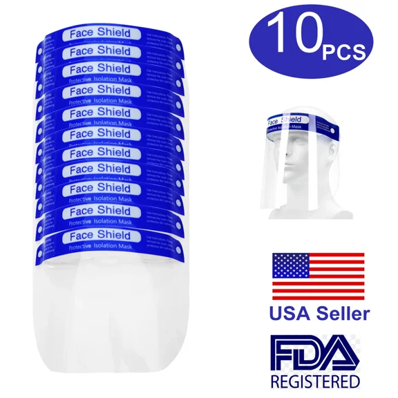 LYSSA -10 Pcs Safety Face Shield Reusable Anti-Splash Reusable Protection Cover