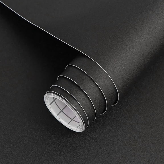LYSSA -17 X 120 Black Matte Self Adhesive Removable Wallpaper Peel And Stick Decor