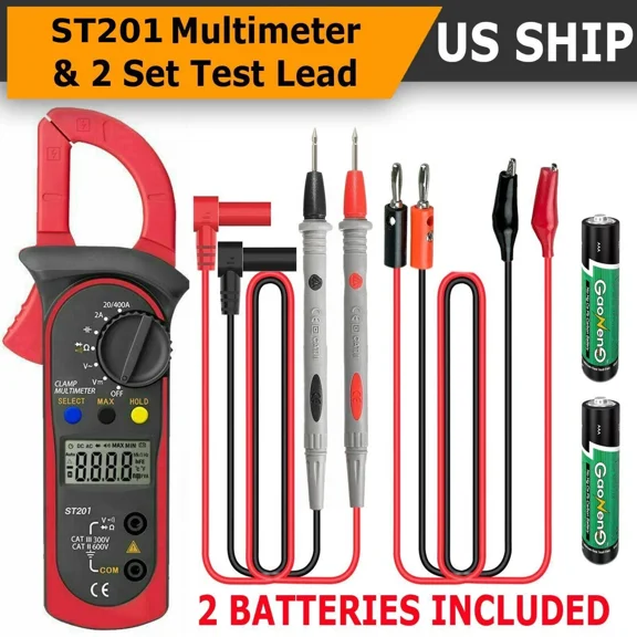 LYSSA -Handheld True Rms Digital Clamp Meter Multimeter Ac Dc Volt Amp Ohm Cap Tester