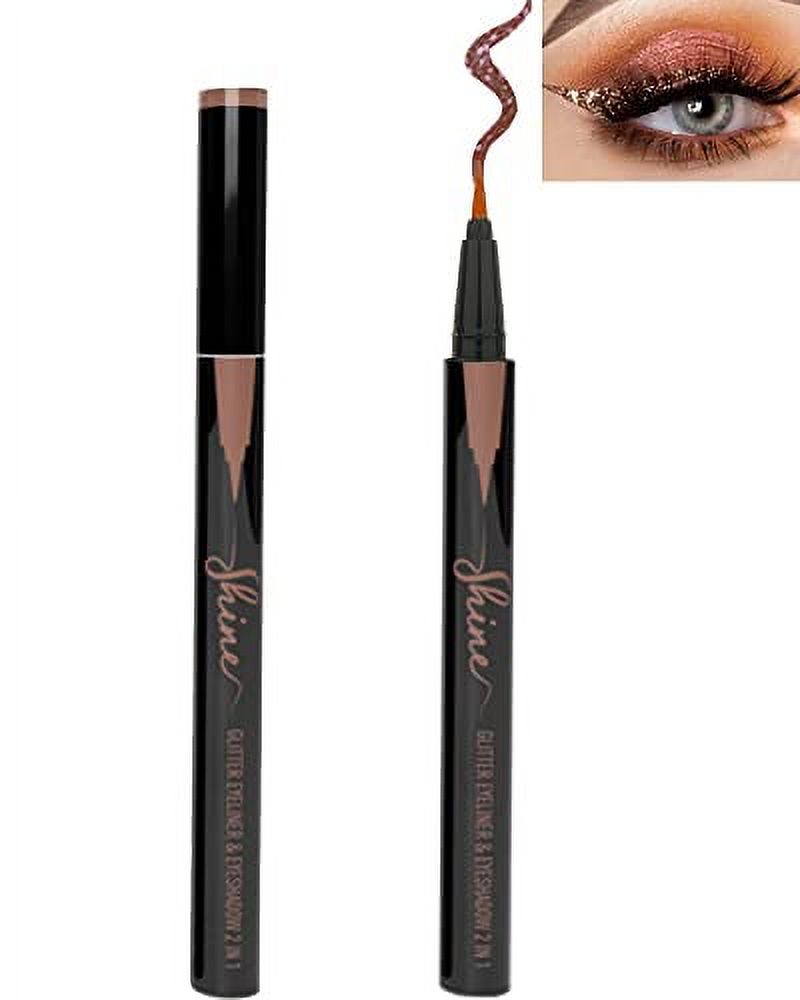 LYSdefeu Bronze Glitter Eyeliner Liquid Liner,1Pcs Brown Sparkle