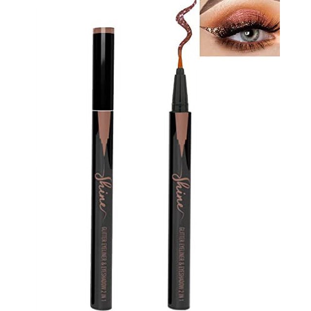 LYSdefeu Bronze Glitter Eyeliner Liquid Liner,1Pcs Brown Sparkle