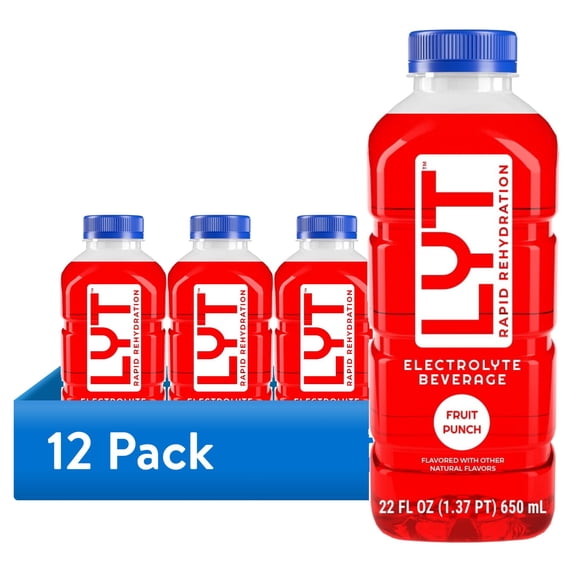 (12 pack) LYT Fruit Punch Hydration drink 22oz