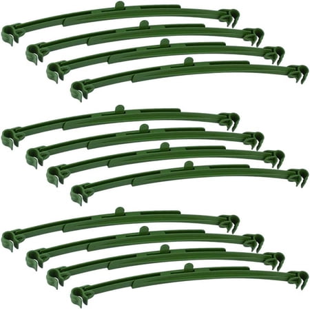 LYTIVAGEN 12 PCS Stake Arms Trellis Connectors Adjustable Plant Stakes Connectors Garden Stakes for Tomato Cage and Climbing Plants (Green, 25.5-35.5 cm)