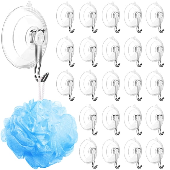 LYTIVAGEN  12 PCS Suction Hooks, Clear Reusable Heavy Duty 2KG Vacuum Suction Cup Hooks, Plastic Suction Hanger Vacuum Seamless Sucker Hook for Bathroom Kitchen Window Bags Coats Xmas Wreath