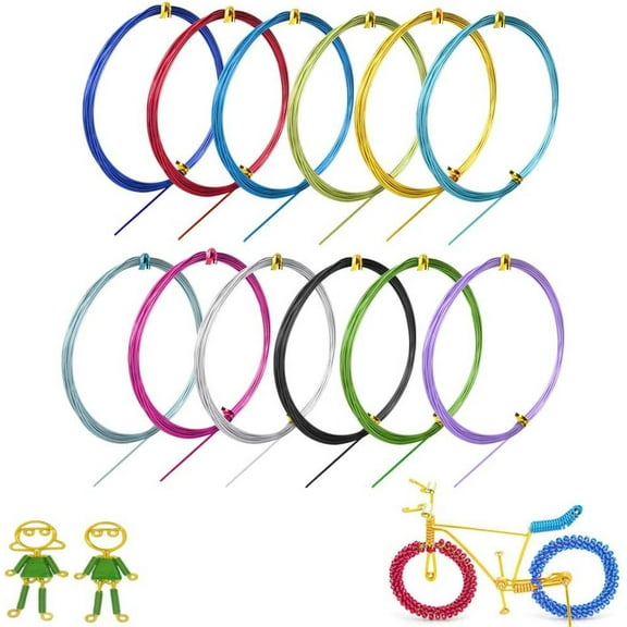 LYTIVAGEN 24 Rolls Aluminium Craft Wire Flexible Metal Wire Multi-Coloured Jewelry Beading Wire Colored Aluminum Wire DIY Craft Wire for Art Creation and Jewelry Ornaments