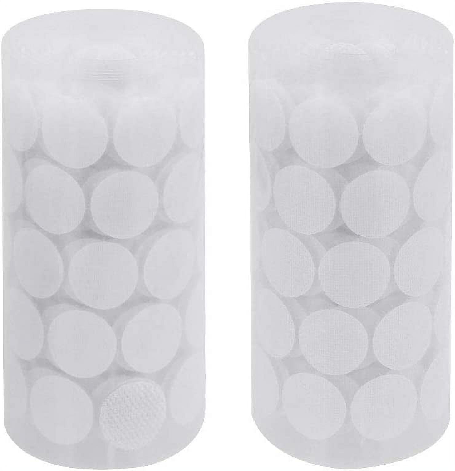 LYTIVAGEN 500 Pcs Self Adhesive Dots Tapes Sticky Back Coins Dots with Hook and Loop Velcro Round Pads for Home Office School (White)