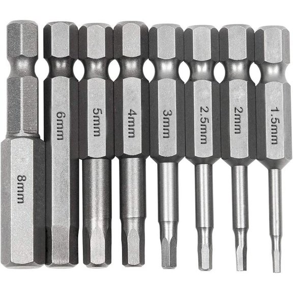 LYTIVAGEN 8 PCS Hex Shank Magnetic Screwdriver Bits, Inner Hexagon Bits Set 50mm 1/4 Inch Hex Screwdriver Bits Set for ElectricManual Screwdrivers