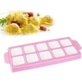 thumbnail image 1 of LYTIVAGEN Mould for Round Ravioli 10 Square Ravioli Press Italian Ravioli Mould Ravioli Mould Tray and Roller for Making Ravioli, Pie, Dumplings, Pasta or Cookies (Pink, 26.5 * 10.5 * 2 cm), 1 of 6