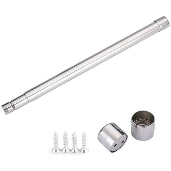LYTIVAGEN Wardrobe Rail Extendable Wardrobe Rod with Plugs on The Ends Clothes Rail of Stainless Steel for Wardrobe, Shower, Balcony
