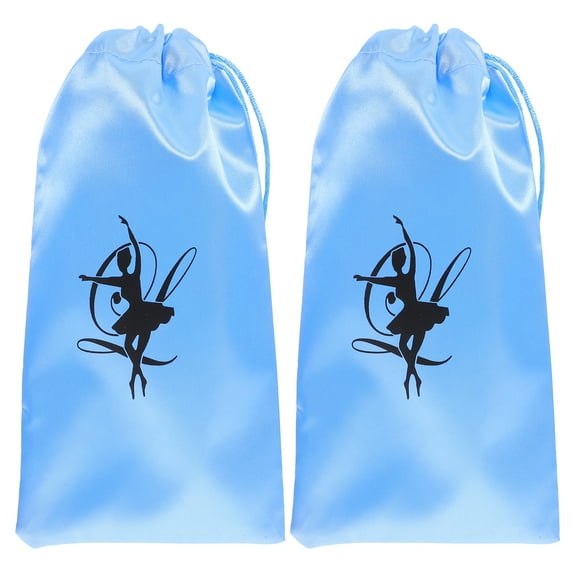 WEUVEB Shoe Storage Bag Blue Satin Dancers 1 Pair 10.2X5.3X0.08In