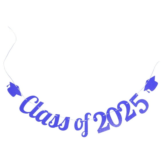 WEUVEB Graduation Party Banner Blue 1Set 5.3X3.3X0.04In Paper Photo Prop Wall Decoration