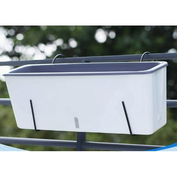 WEUVEB Nursery Plant Pots Rectangular Planter Grey PP Water Storage Gardening 1 Set