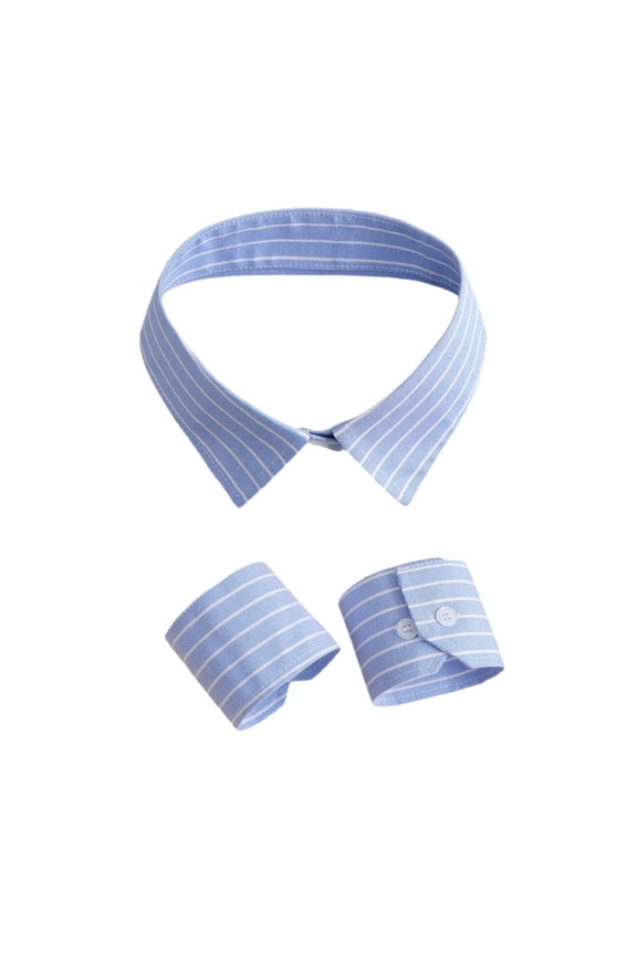 LYTMENT 1 Set Striped Fake Collar Detachable Cuff Set Half Shirt Blouse Dickey For Women Girls Business Meetings Office Wear Formal Occasions