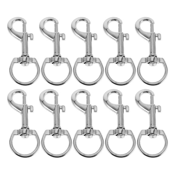 WEUVEB Versatile Keychain Clips Zinc Alloy Silver Easy Attach Home Use 10Pcs