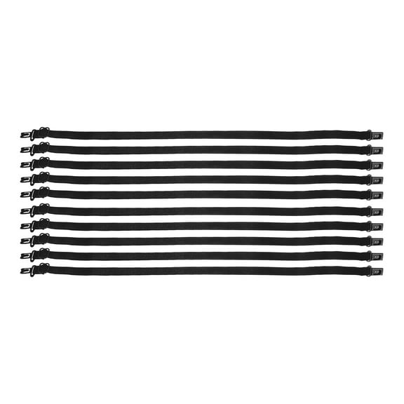 WEUVEB 10Pcs Adjustable Black Necktie Extender with Elastic Band for Men