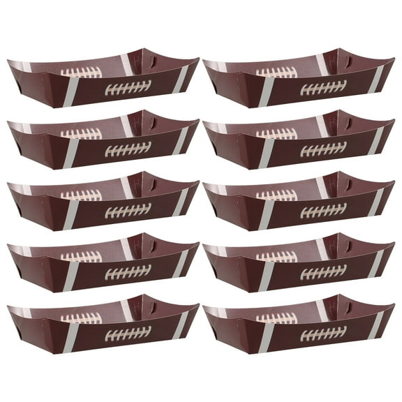 WEUVEB 10pcs Football Snack Trays Paper Serving Food Multi Foldable Design Party Supplies for Fan Gear