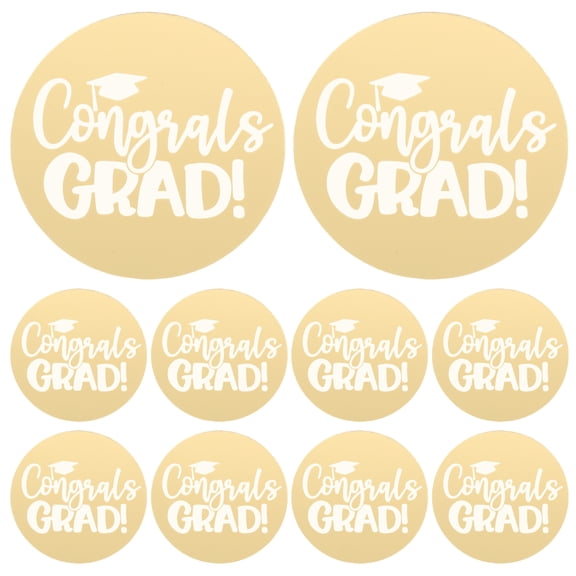 WEUVEB Graduation Season Decoration Graduation Cap Cupcake Decorations Golden 10Pcs