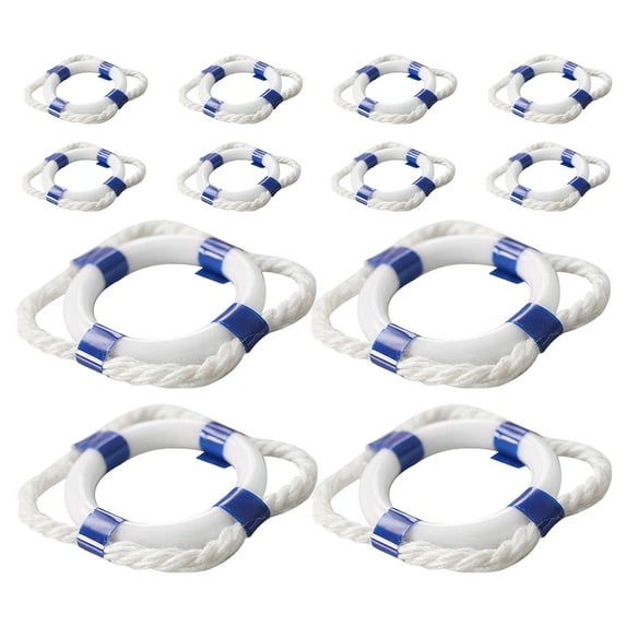 WEUVEB Compact Blue Plastic Nautical Lifebuoy Home Decor Lytment 12Pcs