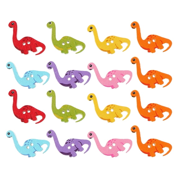 WEUVEB 150pcs Wooden Dinosaur Buttons for Sewing, Crafts, Scrapbooking, Decorative Embellishments for Projects