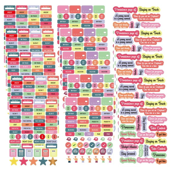 WEUVEB Canning Jar Labels Planner Sticker Assorted Color Art Paper 15Pack