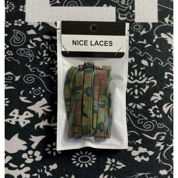 LYTMENT 2 Pairs Of Trendy Shoe Laces Camouflage Shoelaces Patchwork Printed Work Boot Laces Casual Sports Sneakers Flat Shoelaces For Women