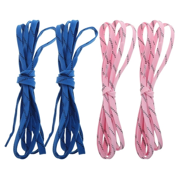 WEUVEB Waxed Hockey and Roller Skate Laces, Assorted Colors, Durable Polyester 2Pairs