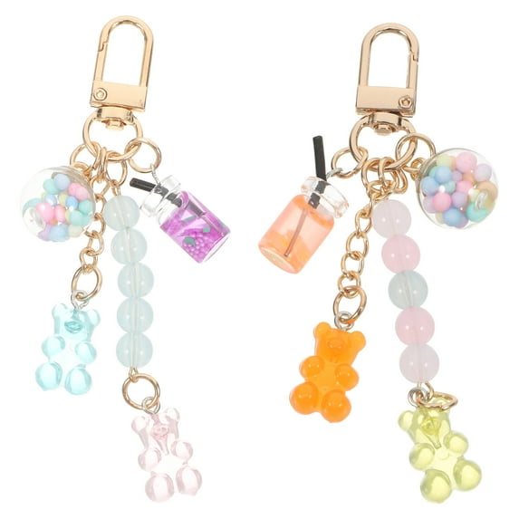 LYTMENT 2 Pcs Kawaii Bear Keychain Charms for Teen Girls Cute Keychain Accessories Fun Keychains for Kids School Bag Pendant Cute Bag Decoration