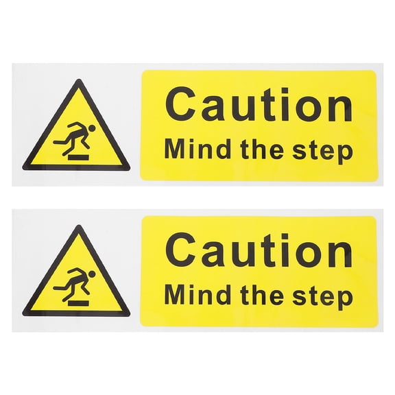 LYTMENT 2 Pcs Self Adhesive Watch Your Step Stickers For Stairs Waterproof Floor Safety Signs Caution Warning Decals For Workplace